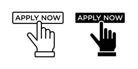 Apply icon. Style is flat and line symbol Stock Illustration