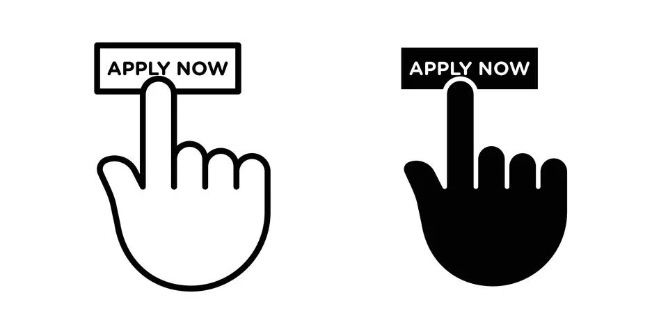Apply icon thin line and clipart style vector set 库存插图