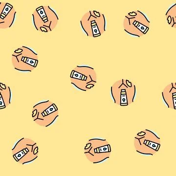Apply intimate moisturizer care vector seamless pattern Stock Illustration