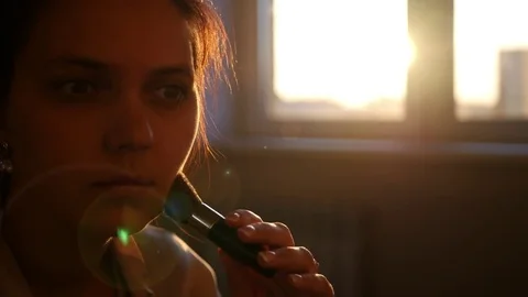 Apply makeup with a brush Stock Footage 70281144