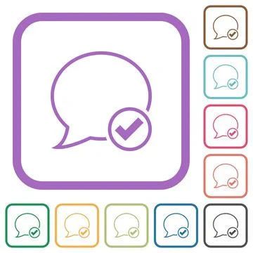 Apply message outline simple icons Stock Illustration