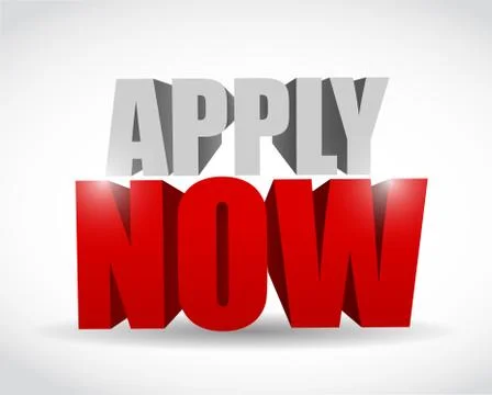 Apply now 3d message illustration design Stock Illustration