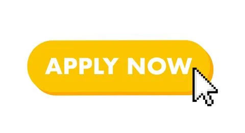 Apply now button with cursor. Pointer click. Vector web button. Stock Illustration