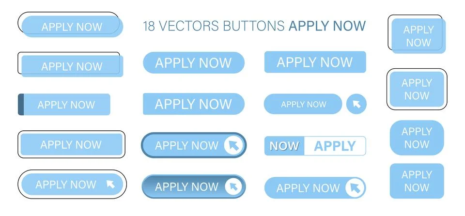 Apply now button in flat style for application. Click button business concept Stockillustratie