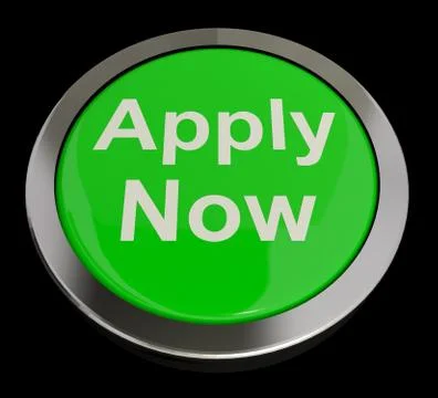 Apply now button in green for work application Stock Illustration