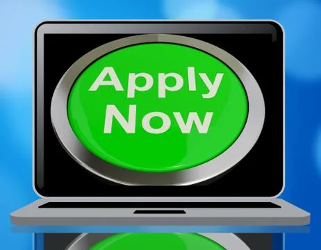 Apply Now Button In Green For Work 3d Rendering Stock Illustration
