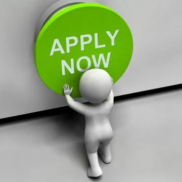 Apply now button shows job opening and application 스톡 일러스트