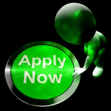 Apply Now Button For Work 3d Rendering Stock Illustration
