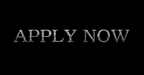 Apply now golden oppurtunity text animation in black. Shiny new job applica.. Stock Illustration