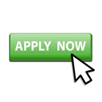 Apply now green button with arrow cusor, stock vector illustration Stock Illustration