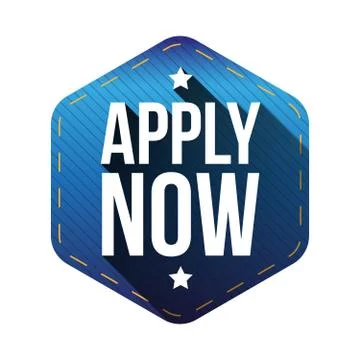 Apply Now hexagon label Stock Illustration