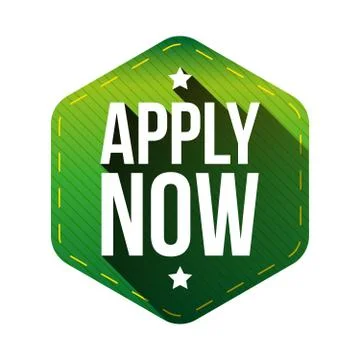 Apply Now hexagon label Stock Illustration