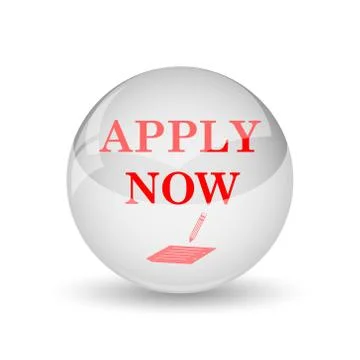 Apply now icon. internet button on white background.. Stock Illustration