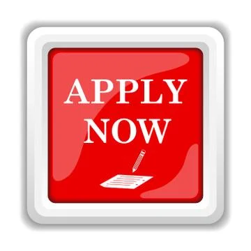 Apply now icon. internet button on white background.. Ilustración de archivo