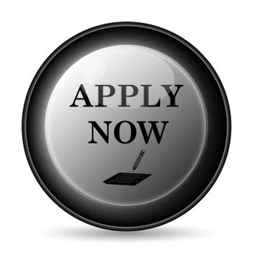 Apply now icon. Internet button on white background.. Stock Illustration