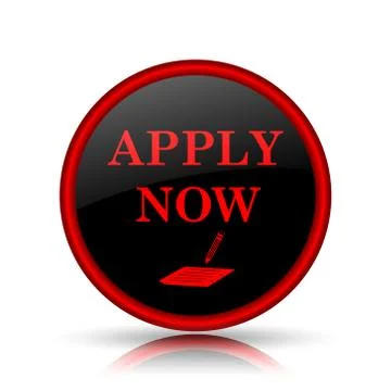 Apply now icon. Internet button on white background.. Stock Illustration