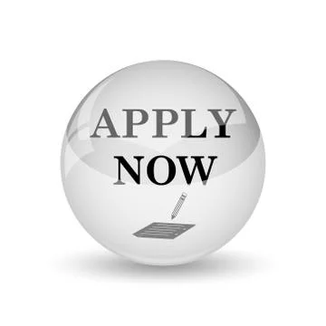 Apply now icon. Internet button on white background. Stock Illustration