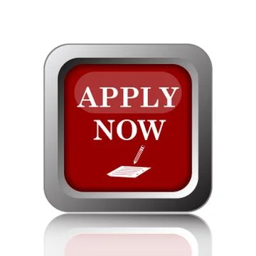Apply now icon. Internet button on white background. Stock Illustration