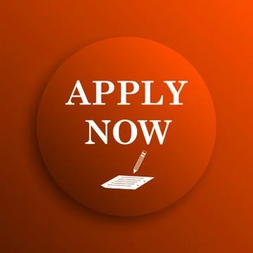 Apply now icon. Internet button on orange background. イラスト素材