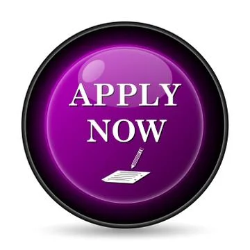 Apply now icon. Internet button on white background.. Stock Illustration