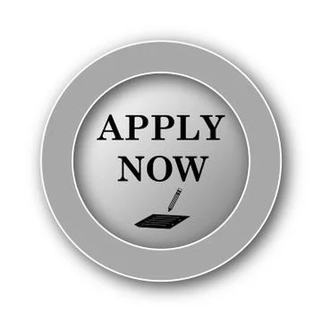 Apply now icon. Internet button on white background.. Stock Illustration