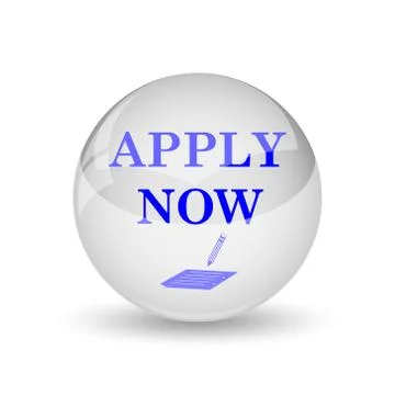 Apply now icon. Internet button on white background.. Stock Illustration