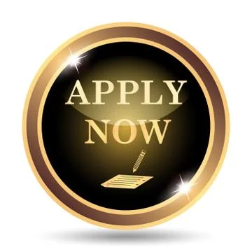 Apply now icon. Internet button on white background.. Stock Illustration