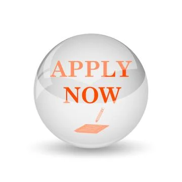 Apply now icon. Internet button on white background.. Stock Illustration