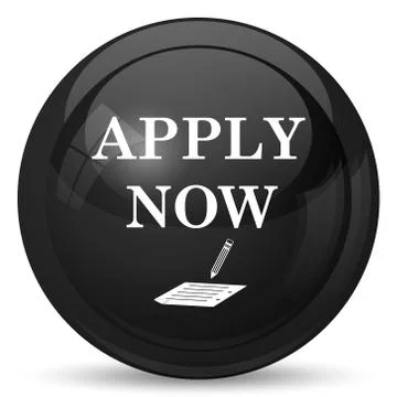 Apply now icon. Internet button on white background.. Stock Illustration