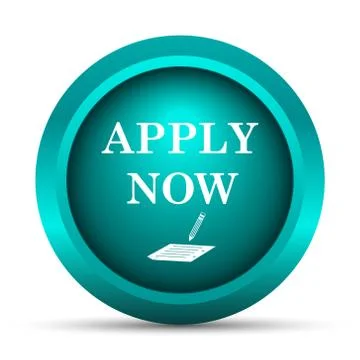 Apply now icon. Internet button on white background.. Illustrazione stock