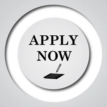 Apply now icon. Internet button on white background.. Stock Illustration