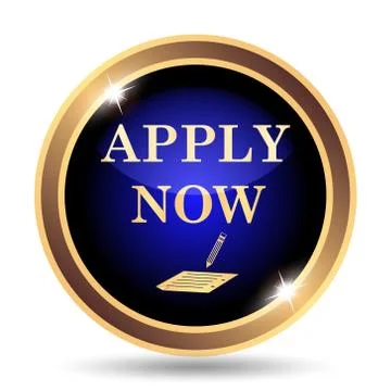 Apply now icon. Internet button on white background.. Stock Illustration