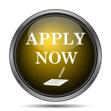 Apply now icon. Internet button on white background.. Illustrazione stock
