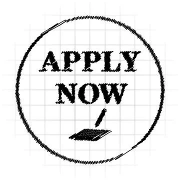 Apply now icon. Internet button on white background.. Stock Illustration