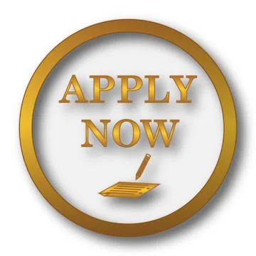 Apply now icon. Internet button on white background.. Stock Illustration