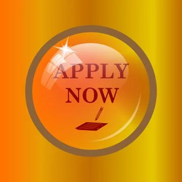 Apply now icon. Internet button on colored background. . Illustrazione stock