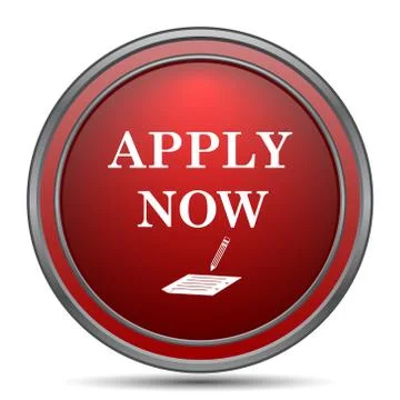 Apply now icon. Internet button on white background.. Stock Illustration