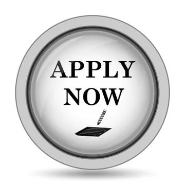 Apply now icon. Internet button on white background.. Ilustración de archivo