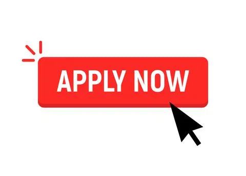 Apply now job submit button icon. Vector apply now click cursor Stock Illustration