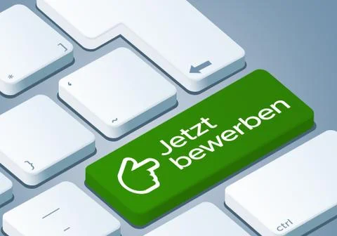 Apply now Key - Keyboard with 3D Concept illustration - German-Translation: J Illustrazione stock