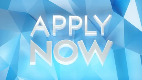 Apply Now Loop 1 White x Blue Stock Footage 147096307
