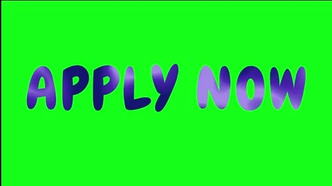 Apply Now!  Purple Text on Green Background Stock Footage 309451853