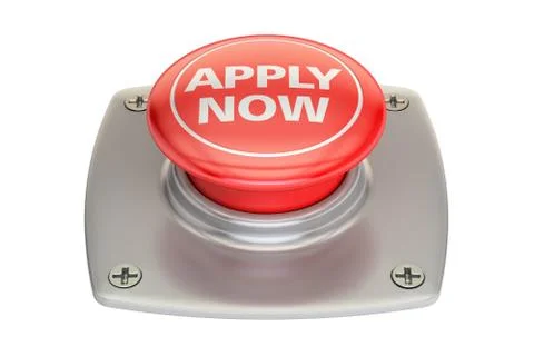 Apply Now Red button, 3D rendering Illustrazione stock