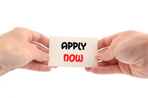 Apply now text concept Stock Photos