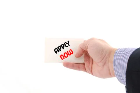 Apply now text concept Stock Photos
