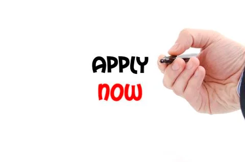 Apply now text concept Stock Photos