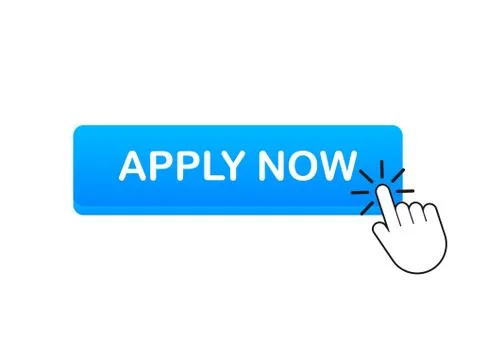 Apply now. Web banner. Arrow, cursor icon. Arrow vector icon. Hand click. Vector Stock Illustration