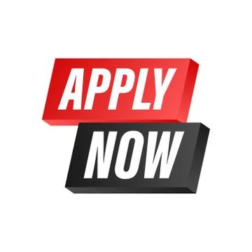 Apply now. Web banner. Arrow, cursor icon. Arrow vector icon. Hand click. Vector Stock Illustration