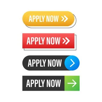 Apply now. Web banner. Arrow, cursor icon. Arrow vector icon. Hand click. Vector Illustrazione stock