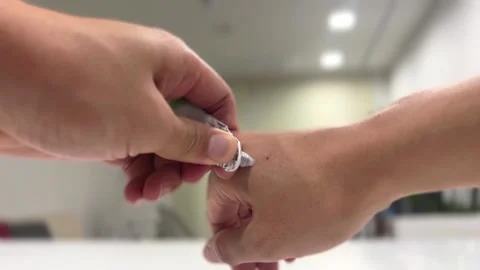 Apply ointment to a wound Stock Footage 172928086